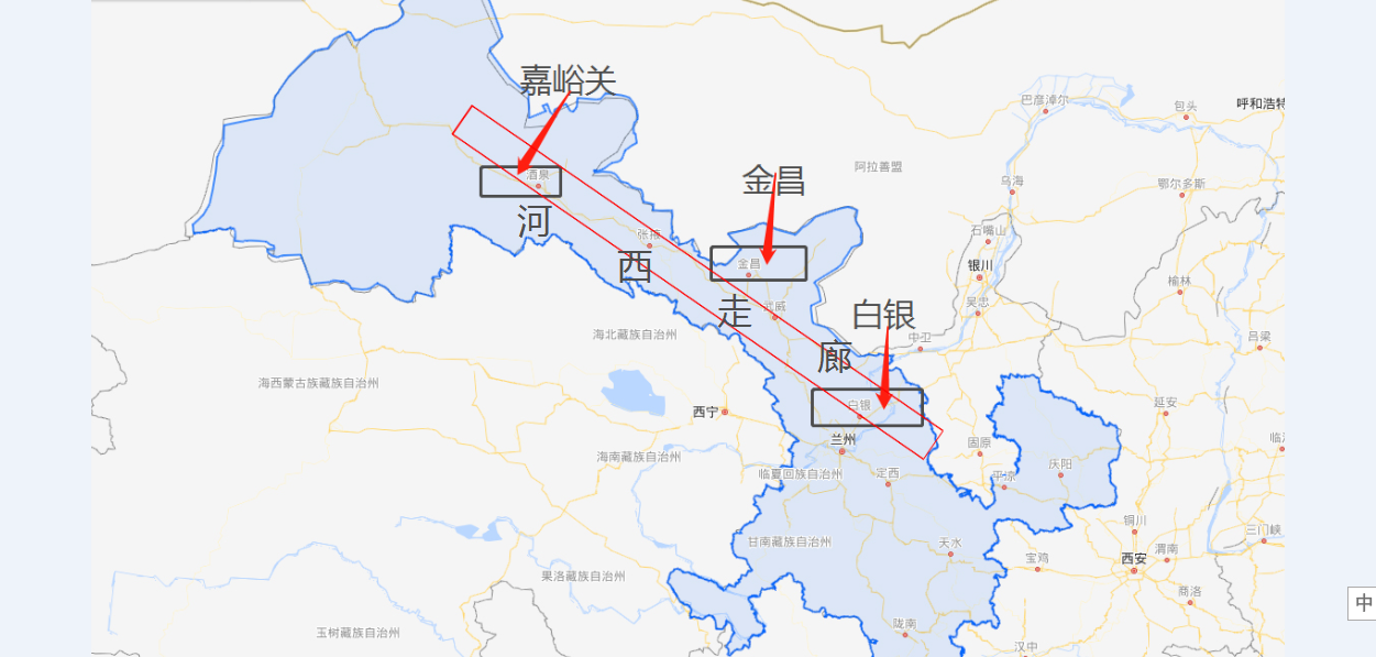 工業(yè)三城在甘肅省內的位置